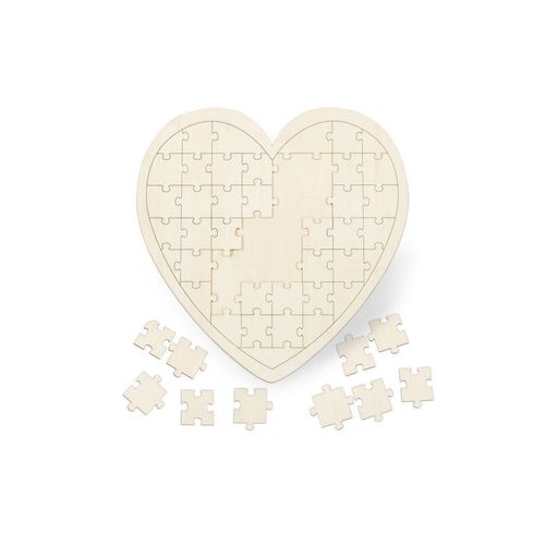 relaxdays Puzzle »Herzpuzzle Hochzeit aus Holz