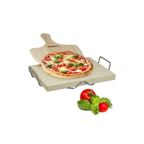 relaxdays Pizzastein Pizzastein Set 3 cm