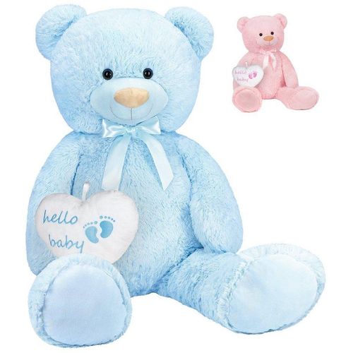 BRUBAKER Kuscheltier XXL Teddybär 100 cm groß mit Hello Baby Herz (1-St)