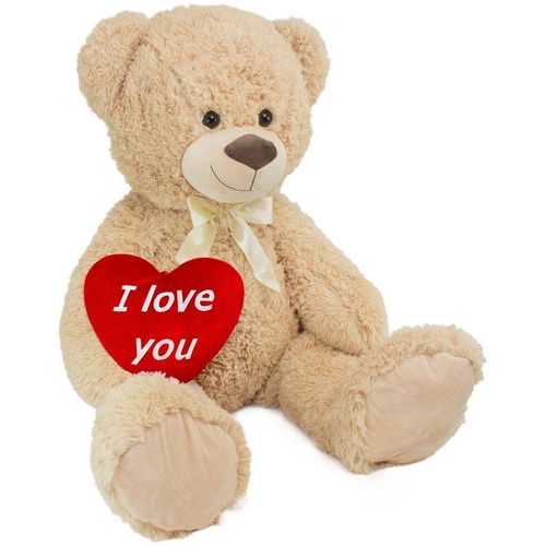 BRUBAKER Kuscheltier XXL Teddybär 100 cm groß mit I Love You Herz (1-St)