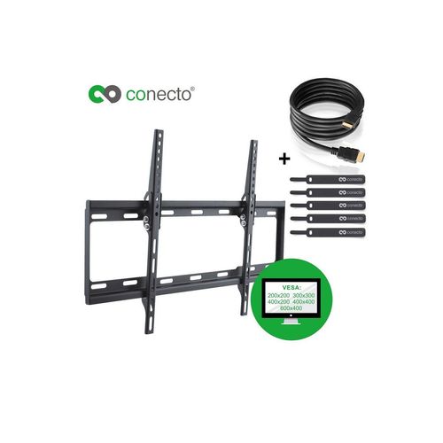 conecto TV Wandhalter für LCD LED Fernseher & Monitor TV-Wandhalterung, (bis 65 Zoll, neigbar), schwarz