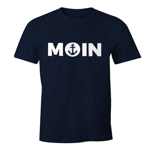 MoonWorks Print-Shirt Cooles Herren T-Shirt Moin mit Anker Shirt Moonworks® mit Print