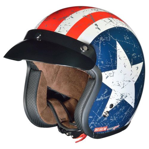 rueger-helmets Motorradhelm RC-583 Jethelm Motorradhelm Chopper Jet Motorrad Roller Bobber Helm ruegerRC-583 Rebell XS