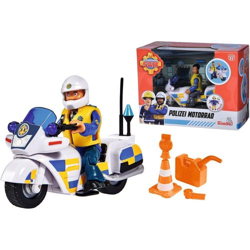 SIMBA Spielzeug-Motorrad Feuerwehrmann Sam, Polizei Motorrad mit Figur, bunt