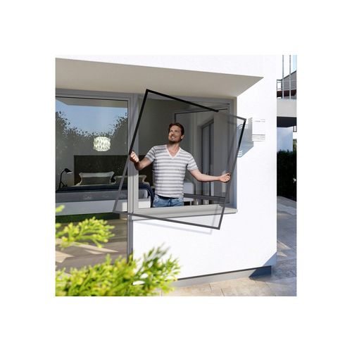 Windhager Insektenschutz-Fensterrahmen »Spannrahmen PLUS«, BxH: 100x120 cm, grau