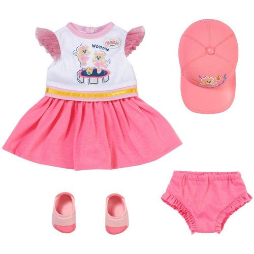 Baby Born Puppenkleidung Kindergarten Basecap, 36 cm (Set, 5-tlg), rosa|weiß