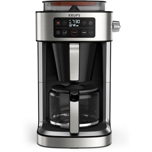Krups Filterkaffeemaschine KM760D Aroma Partner, 1,25l Kaffeekanne, integrierte Kaffee-Vorratsbox für bis zu 400 g frischen Kaffee, schwarz