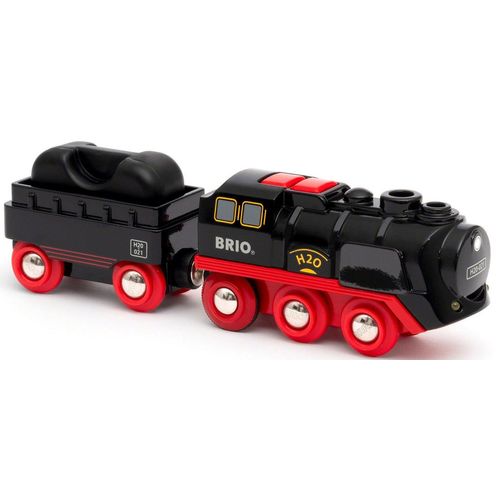 BRIO® Spielzeug-Zug Batterie-Dampflok mit Wassertank, mit Licht- und Dampffunktion; FSC® - schützt Wald - weltweit, rot|schwarz
