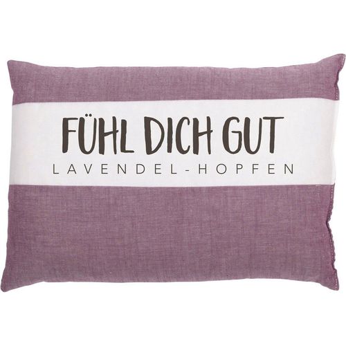 herbalind Kräuterkissen Fühl dich gut Lavendel-Hopfenkissen 5021, 1-tlg., lila|weiß