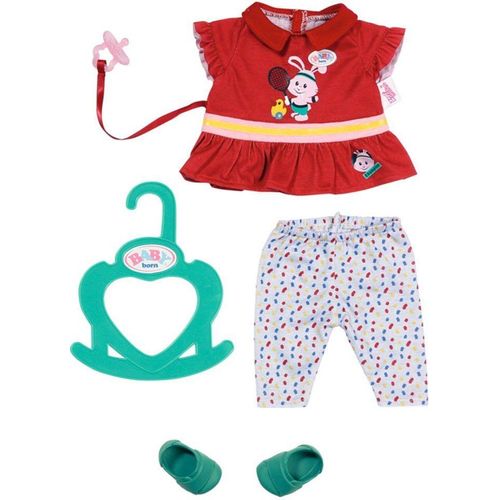 Baby Born Puppenkleidung Little Sport Outfit rot, 36 cm (Set, 6-tlg), grün|rot|weiß