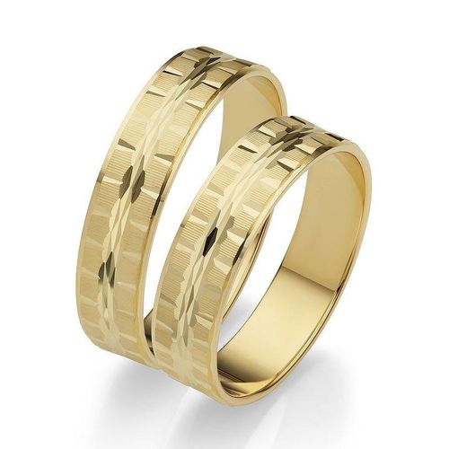 Firetti Trauring Schmuck Geschenk Gold 375 Hochzeit Ehering „LIEBE“, Made in Germany, gelb|goldfarben