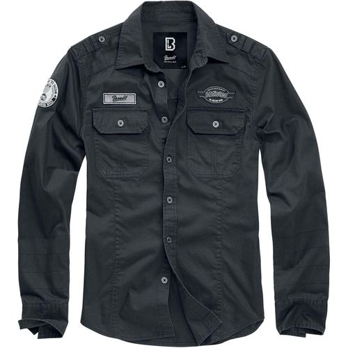 Brandit Luis Shirt Langarmhemd schwarz in 4XL