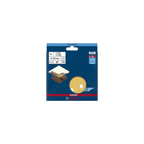 Expert C470 Schleifblatt-Set, Ø 125mm, K60 / 120 / 240 6-teilig, für Exzenterschleifer