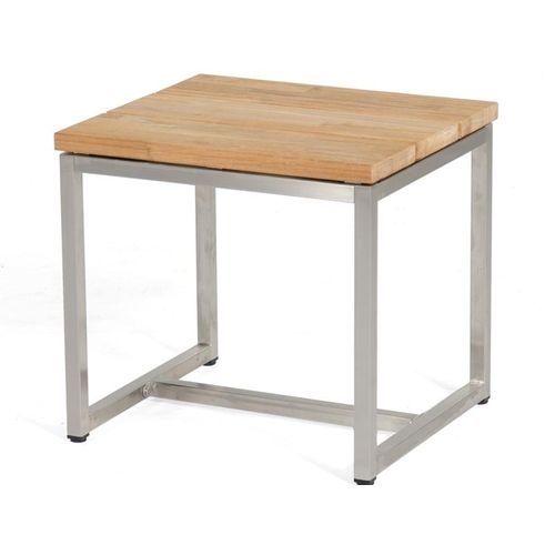 Beistelltisch/Sitzhocker Skyline Edelsta hl/Teak B/T/H 50/45/46 SonnenPartner