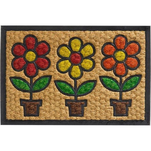 Fußmatte »Fußmatte FußKokos In- & Outdoor Gummi Blumentöpfe 40x60 cm