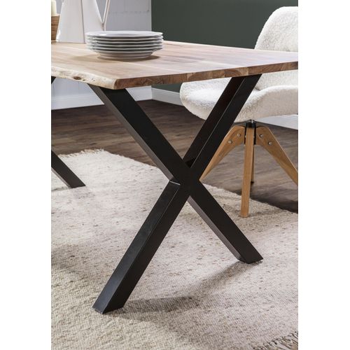 Esstisch GUTMANN FACTORY "Tensio", beige (natur, schwarz, natur), B:180cm H:76cm, Tische, Esstisch Holz-Esstische Rechteckiger Esstisch