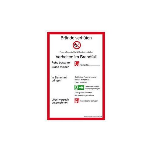 SafetyMarking® Brandschutzschild "Brandschutzordnung Teil A " rechteckig 20,0 x 30,0 cm