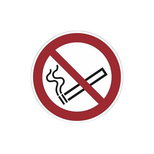 6 SafetyMarking® Verbotsaufkleber "Rauchen verboten" rund 5,0 cm