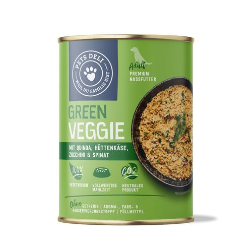 Nassfutter Green Veggie mit Hüttenkäse, Zucchini, Quinoa und Spinat für Hunde - 400g