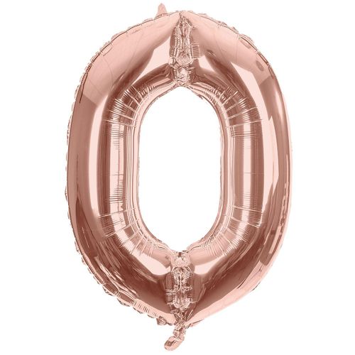 Folienballon "0", rosé, 86 cm