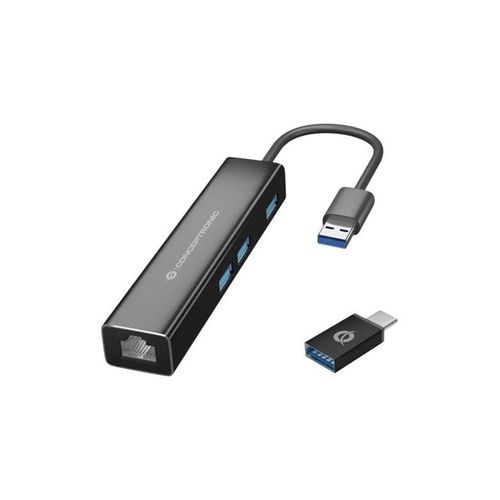 Conceptronics Conceptronic DONN07BA - hub - 3 ports USB-Hubs - 3 - Schwarz