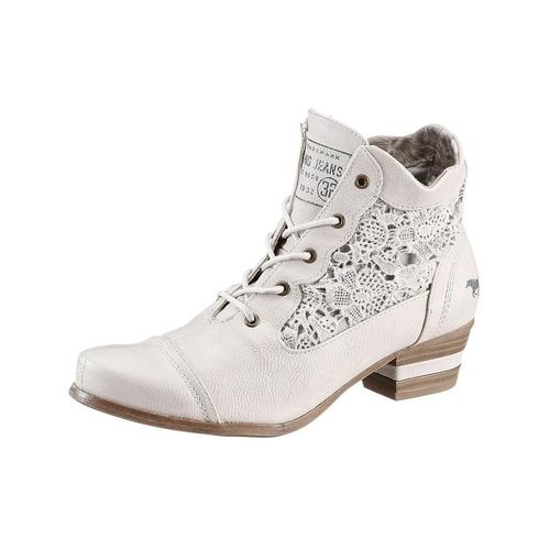 Mustang Shoes Schnürstiefelette, offwhite, Gr.41