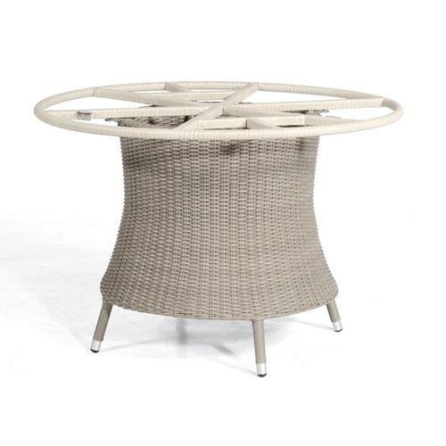 Tischgestell Base-Polyrattan 110 cm rund Alu/KS stone-grey