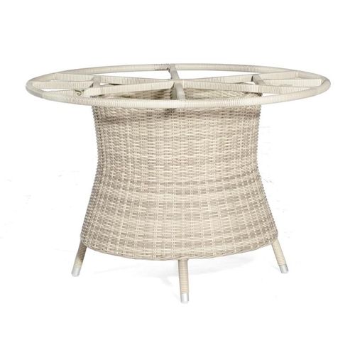 Tischgestell Base-Polyrattan 110 cm rund Alu/KS wihite-coral