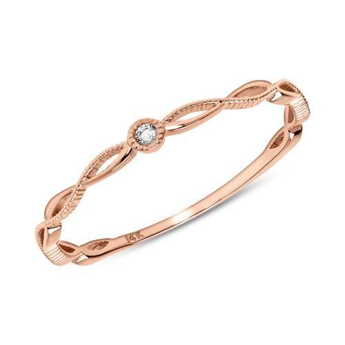 585er Roségold Ring mit Weißtopas