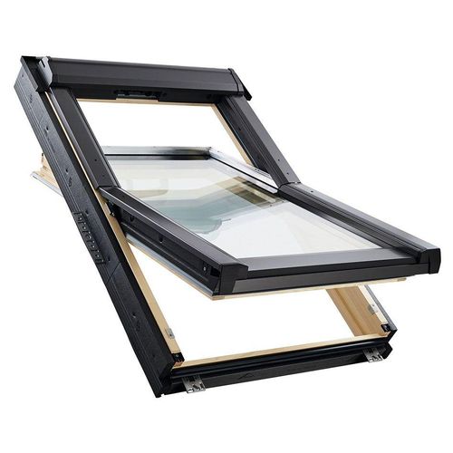 Roto Schwingfenster Konfigurator RotoQ Q4 H200 Holz Aluminium Dachfenster, keine, 2-fach Verglasung,66x98 cm (6/9),Elektrisch-Funk,gut (Uw 1,1)