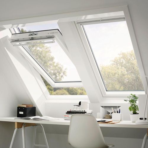 VELUX Dachfenster Komplettset GGU THERMO+EDZ+SSL Fenster, 66x98 cm (FK04)