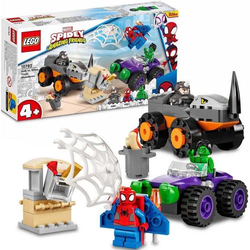 LEGO® Konstruktionsspielsteine Hulks und Rhinos Truck-Duell (10782), LEGO® Marvel, (110 St), bunt