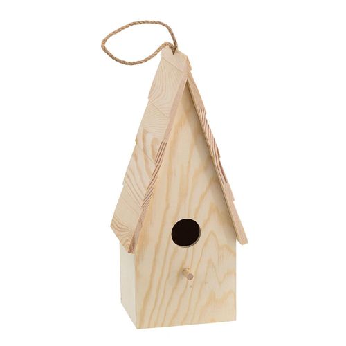 Vogelhaus spitz aus Holz, 13,5 x 11,3 x 31 cm