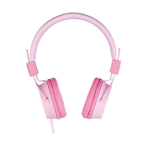 Thomson Kinderkopfhörer mit Kabel On-Ear, Lautstärkebegrenzung auf 85dB leicht On-Ear-Kopfhörer (größenverstellbar zusammenfaltbar, weiterer Kopfhöreranschluss möglich), rosa