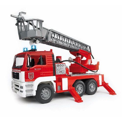 Bruder® Spielzeug-Feuerwehr Bruder MAN Feuerwehr mit Drehleiter und Licht-Sound Modul 02771