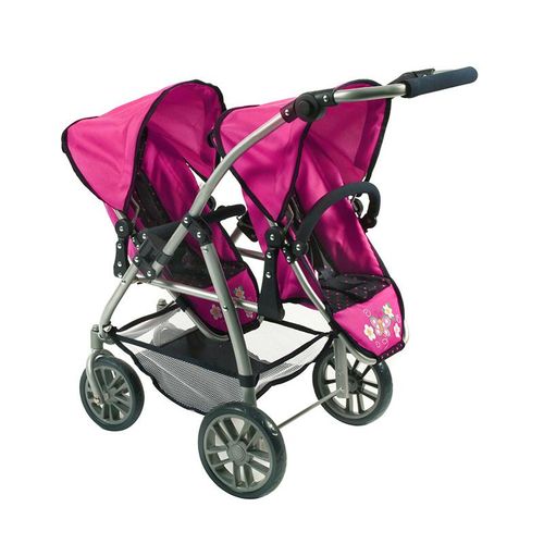 Zwillings-Puppenbuggy VARIO – DOTS NAVY/PINK