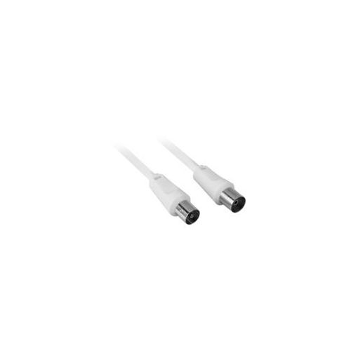 Antennenkabel RF-Stecker ></noscript> RF-Buchse, Koaxialkabel weiß, 10 Meter