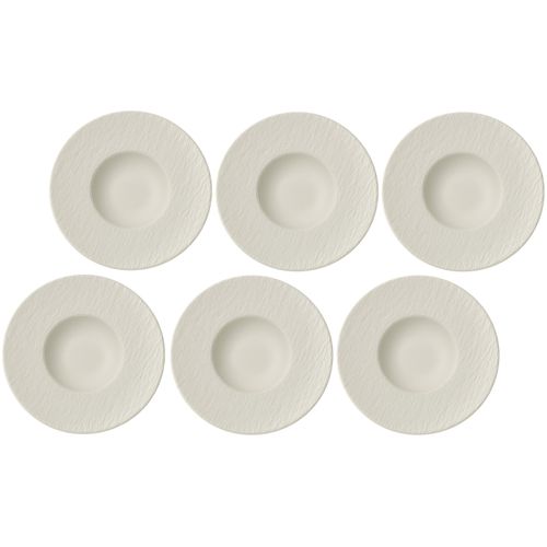 Villeroy & Boch Suppenteller »Manufacture Rock Ø 29 cm Weiss«, (6 St.)