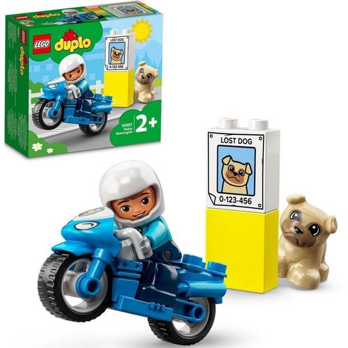 LEGO® Konstruktionsspielsteine Polizeimotorrad (10967), LEGO® DUPLO, (5 St), Made in Europe, bunt