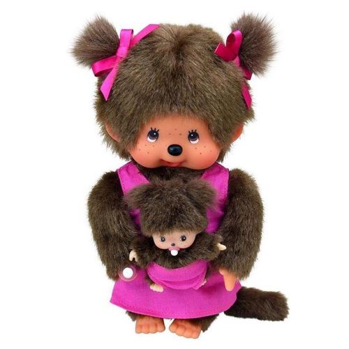 Monchhichi Plüschfigur Mutter mit Kind pink 20 cm Monchhichi Puppe Mädchen Mama & Baby