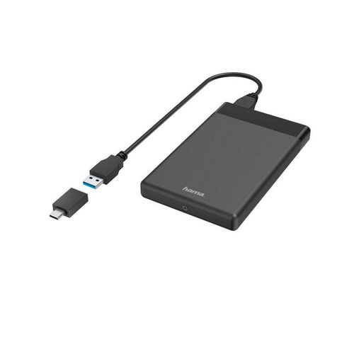 Hama Festplatten-Gehäuse »USB-Festplattengehäuse für 2,5" SSD- und HDD-Festplatten Festplattenadapter«, schwarz