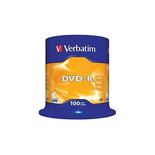 Verbatim® DVD-R, bis 16fach, 4,7 GB/120 min, 100er-Spindel