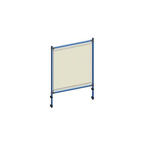 Infektionsschutzrahmen 5900 für fetra Transportgeräte, Stahlrohr/PVC-Folie, brillantblau RAL 5007/glasklar, L 910 x B 49 x H 1410 mm