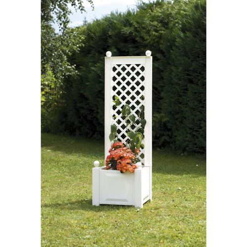 KHW Pflanzkasten klein mit Spalier, weiß