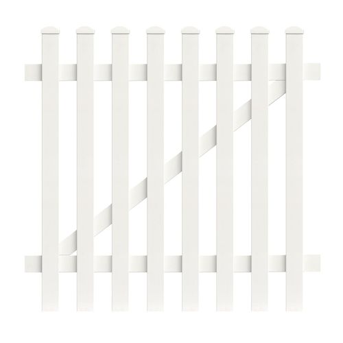 Zauntür gerade 125,8cm x 180cm weiß
