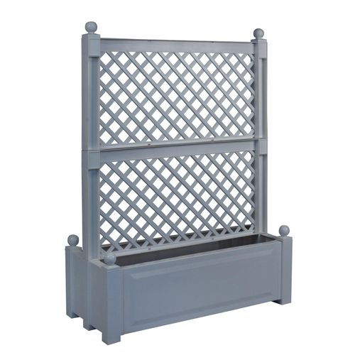 Pflanzkasten groß 100 cm mit Zentralspalier, grau