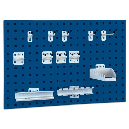BRB System-Lochplatte mit Haken- und Halter-Set, saphirblau