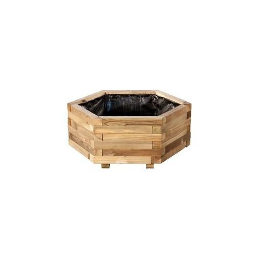 Garten Holzpflanzkübel sechseckig rund 70 x 30 cm