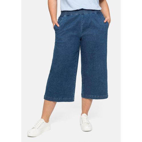 Jeans in 3/4-Länge, in weiter Beinform mit Schlupfbund, blue Denim, Gr.56