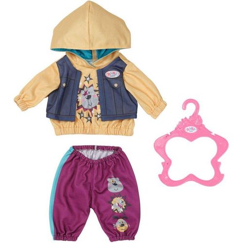 Baby Born Puppenkleidung Outfit mit Hoody, 43 cm, mit Kleiderbügel, bunt